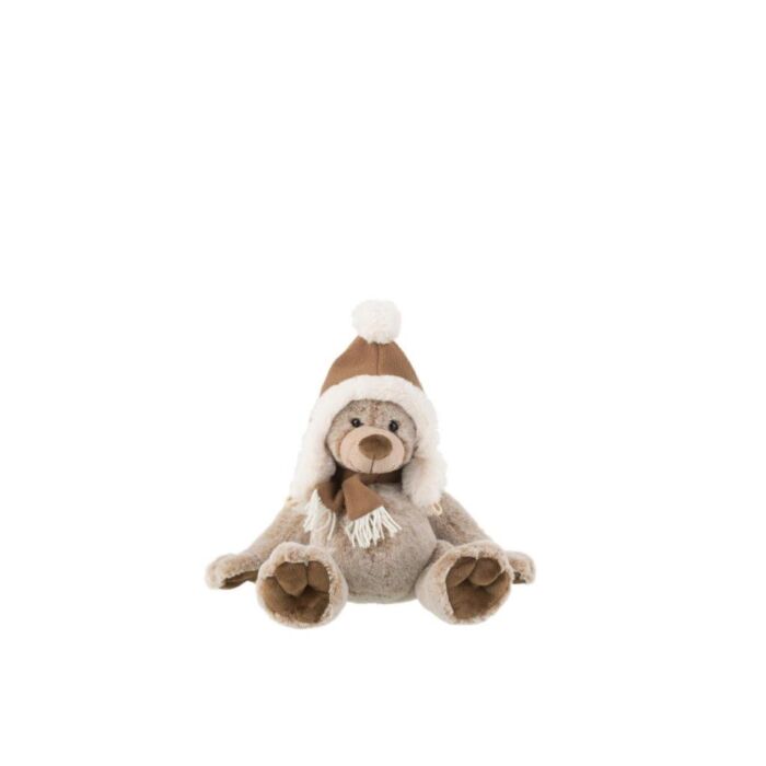 Bär mit Weihnachtsmannmütze Plüsch braun 30 cm Bär mit Weihnachtsmannmütze Plüsch braun 30 cm