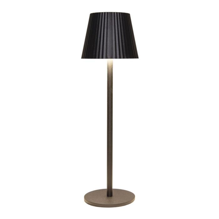 Tischleuchte gerippt warmweiß LED kabellos schwarz L 9 cm Tischleuchte gerippt warmweiß LED kabellos schwarz L 9 cm