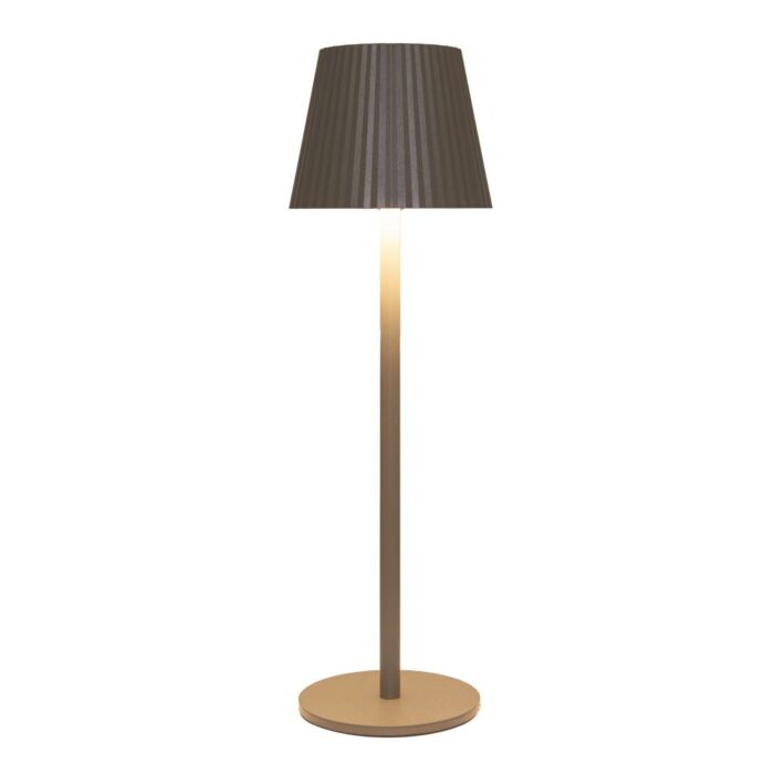 Tischleuchte gerippt warmweiß LED kabellos taupe L 11 cm Tischleuchte gerippt warmweiß LED kabellos taupe L 11 cm