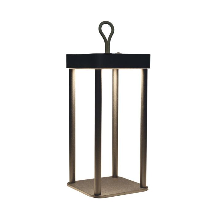 Windlicht warm white LED wireless schwarz L 12 cm