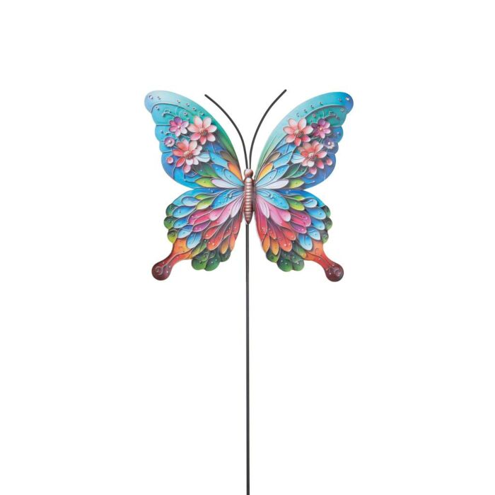 Gartenstab Schmetterling Blume Metall 61 cm Gartenstab Schmetterling Blume Metall 61 cm