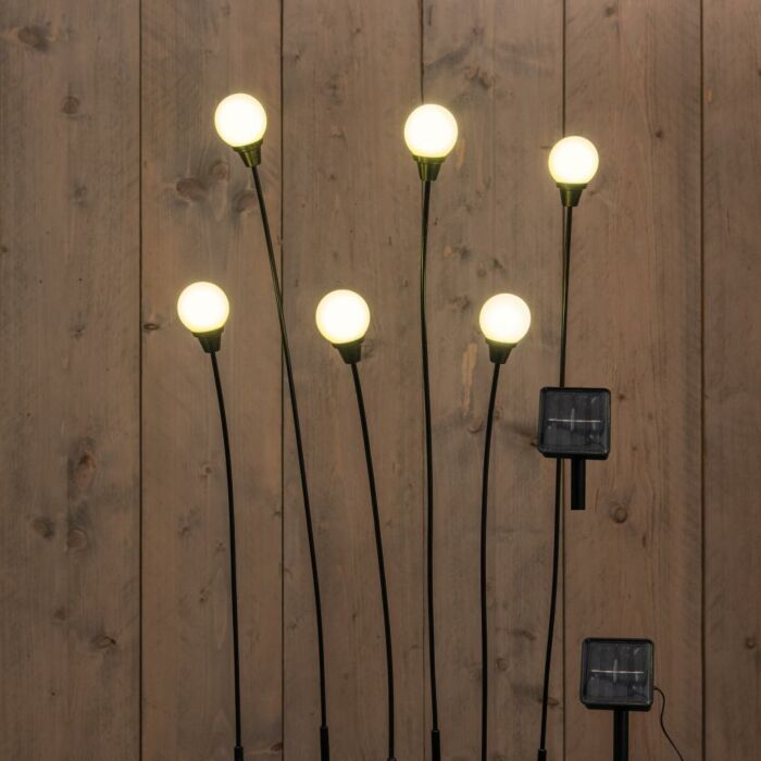 Solarstecker 6 Glühwürmchen LED warmweiß L 57 cm