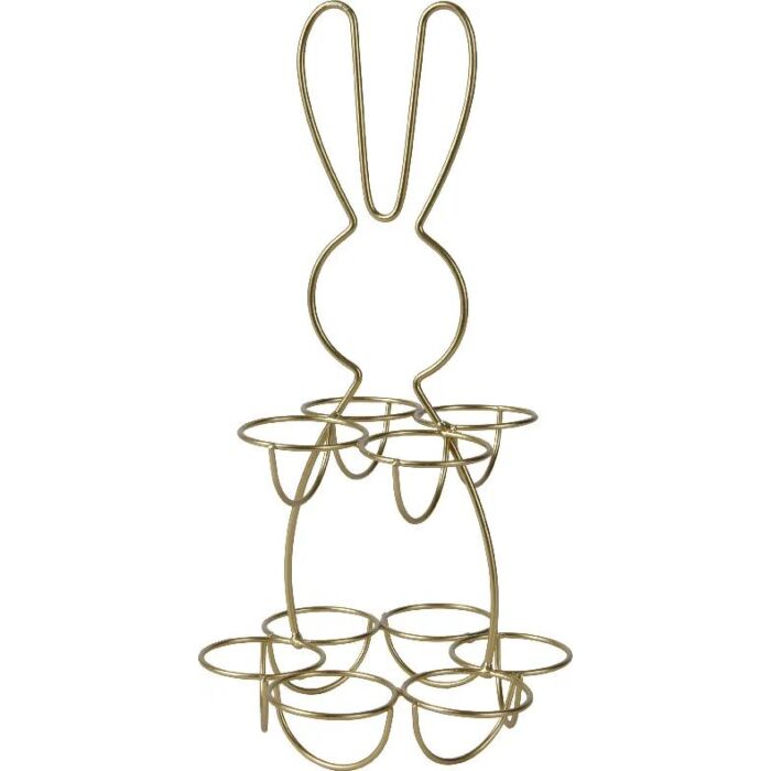 Eierhalter Hase Eisen goldfarben 32 cm 