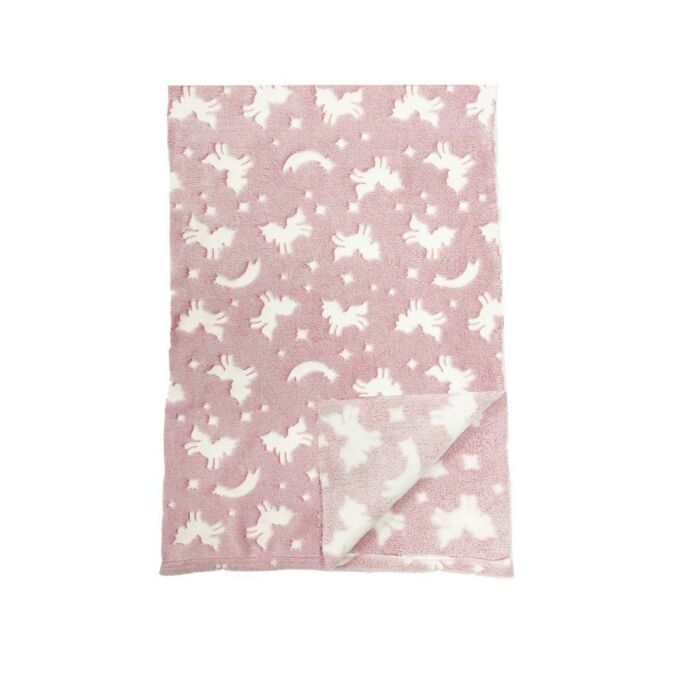 Plaid Einhorn glow in the dark rosa L 100 cm Plaid Einhorn glow in the dark rosa L 100 cm