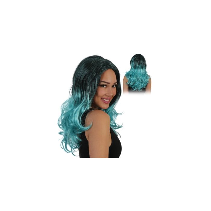 Perücke Luna Schwarz Türkis Perücke Luna Schwarz Türkis
