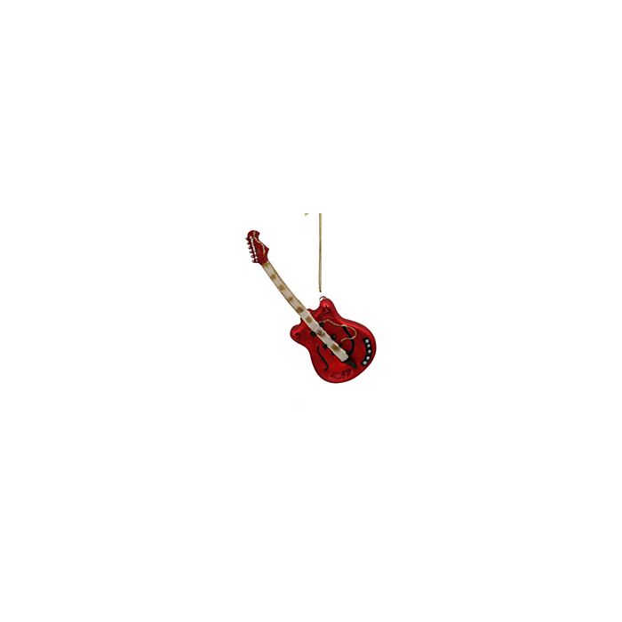 Weihnachtskugel Gitarre rot 15 cm