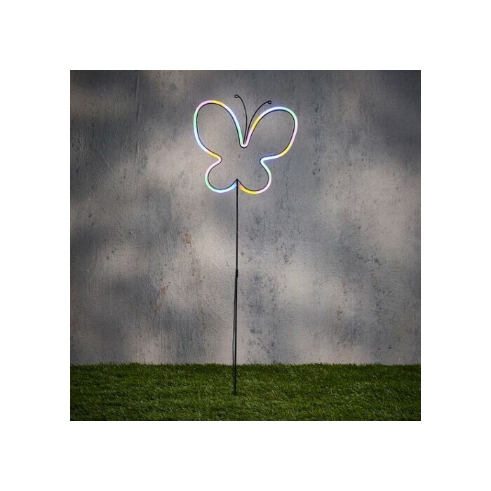 Neonleuchte garten kirsche schmetterling mehrfarbig led IP44 batteriebetrieben 82,5 cm - Luca Lighting Neonleuchte garten kirsche schmetterling mehrfarbig led IP44 batteriebetrieben 82,5 cm - Luca Lighting
