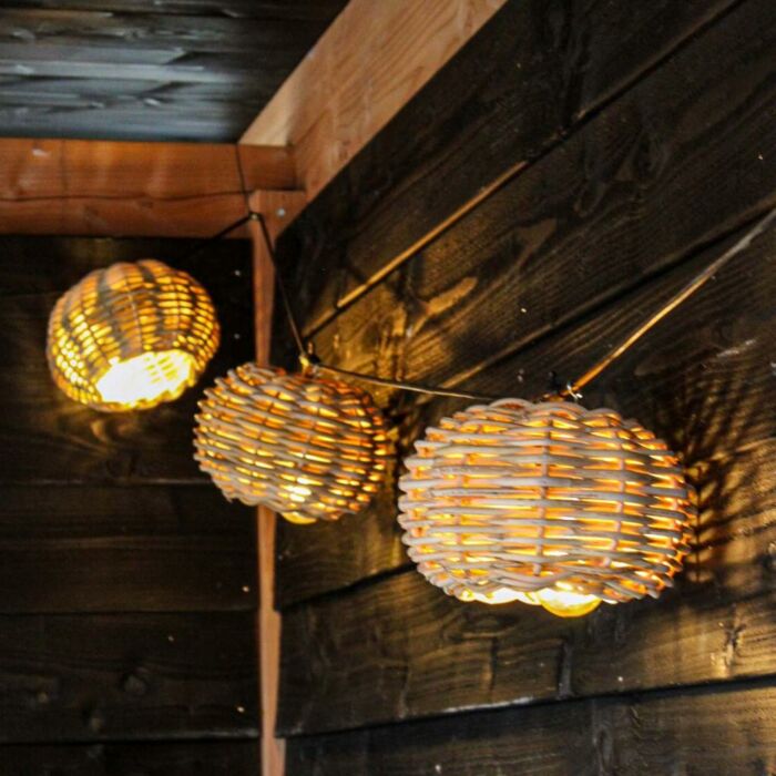 Hängelampe Rattan Laterne Satz von 10 