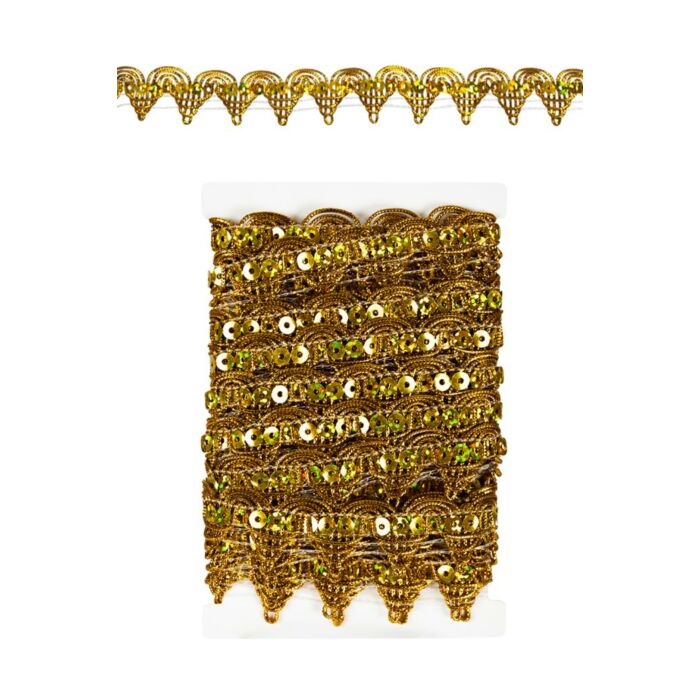 Goldfarbene Paillettenborte