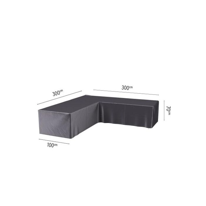 Lounge-Set Abdeckung L 300 cm schwarz - Platinum