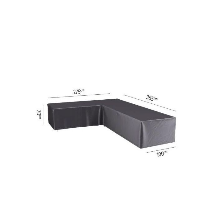 Lounge-Set Abdeckung L 355 cm links schwarz - Platinum