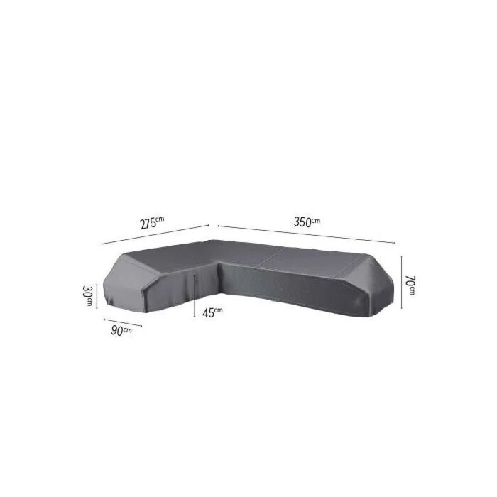 Abdeckung für Lounge-Plattform L 350 cm links schwarz - Platinum