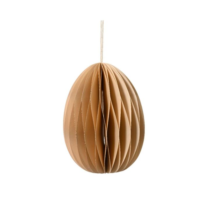Dekoration Aufhänger Ei beige Papier 22 cm