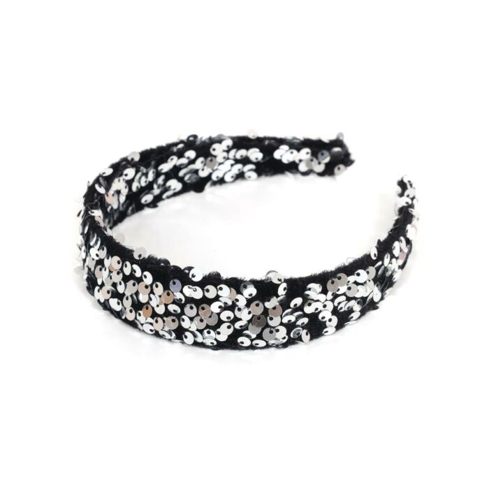 Pailletten Haarband Silber