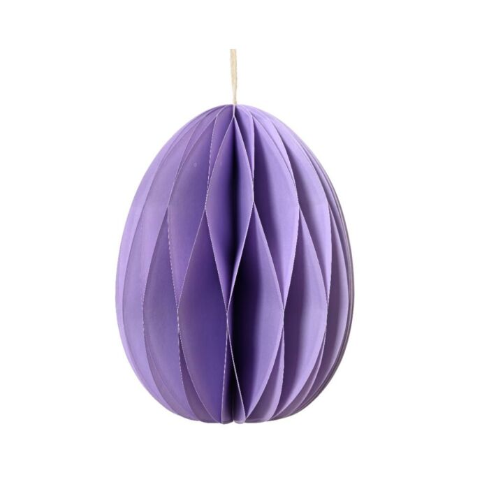 Dekoration Anhänger Ei fliederfarbenes Papier 22 cm