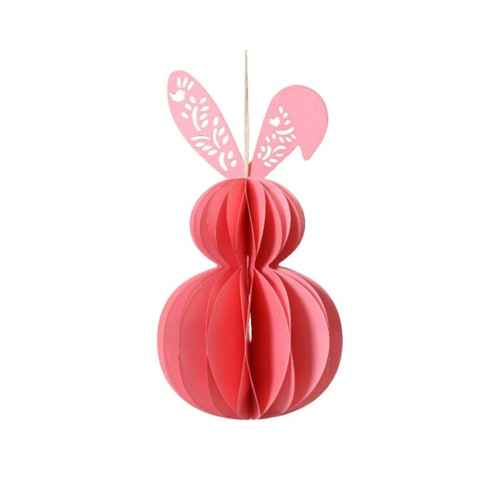 Dekoanhänger Kaninchen rosa Papier 20 cm Dekoanhänger Kaninchen rosa Papier 20 cm