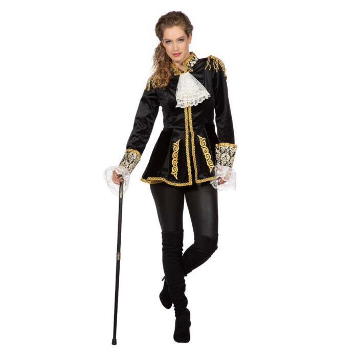 Luxuriöser Marquise-Mantel schwarz Größe 38 Luxuriöser Marquise-Mantel schwarz Größe 38