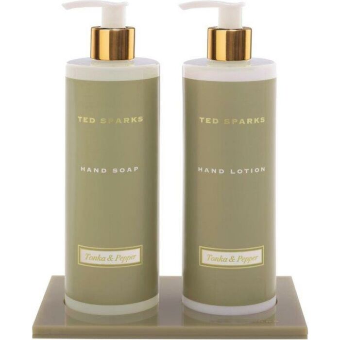 Geschenkset Handseife & Lotion Tonka Pepper – Ted Sparks Geschenkset Handseife & Lotion Tonka Pepper – Ted Sparks