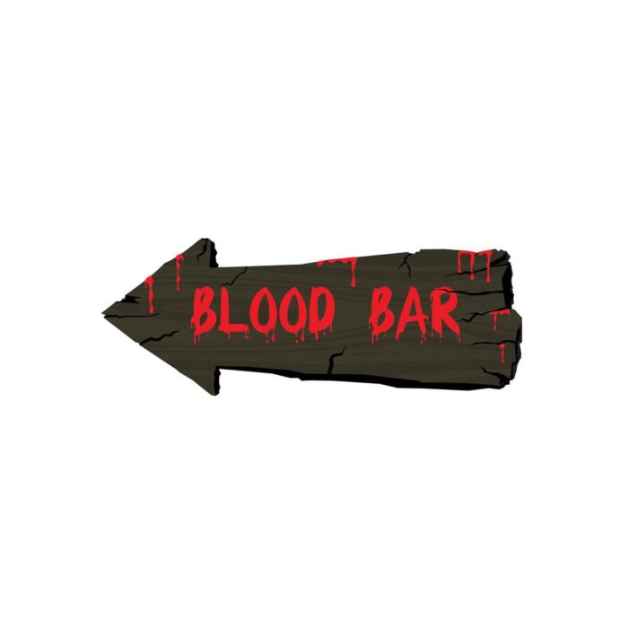 Wanddekoration Blood Bar Schwarz 19 x 50 cm