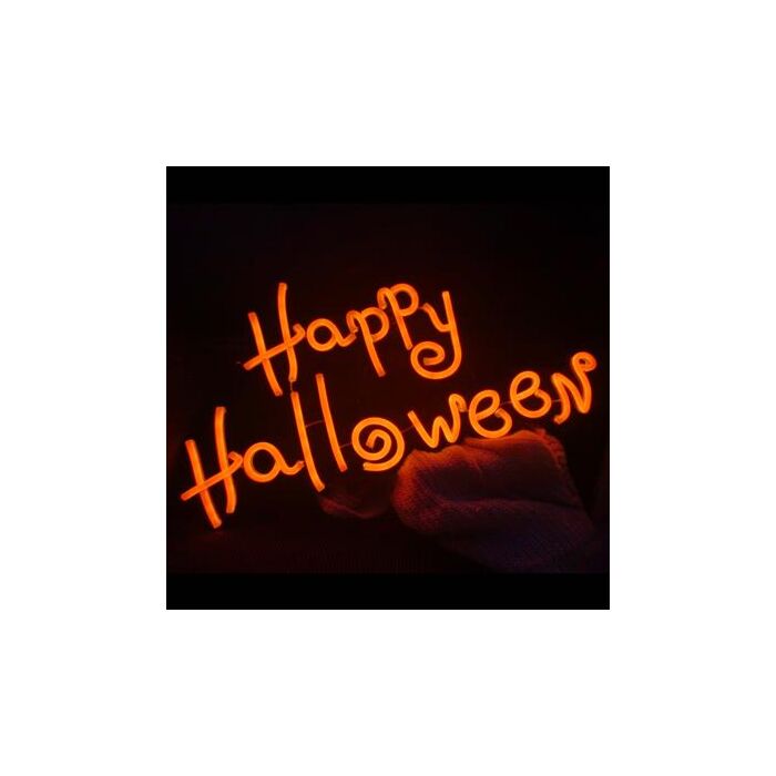 Neonlicht Happy Halloween Orange
