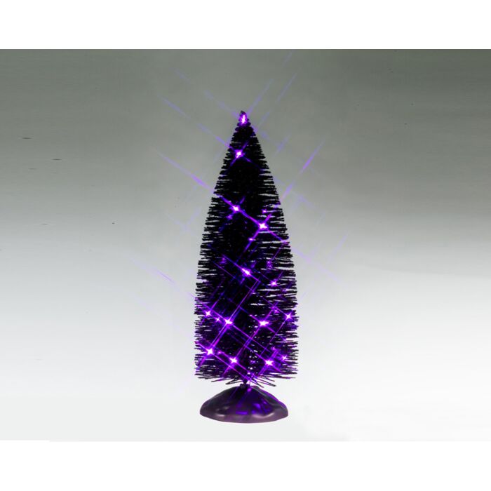 Lemax Black Bristle Tree With Purple Lights, B/O (4 Lemax Black Bristle Tree With Purple Lights, B/O (4
