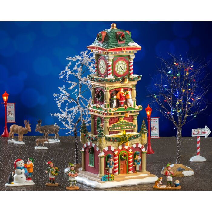 Lemax The Village Square Clock Tower Set inklusive Adapter 74254, 550 mA (weiß)