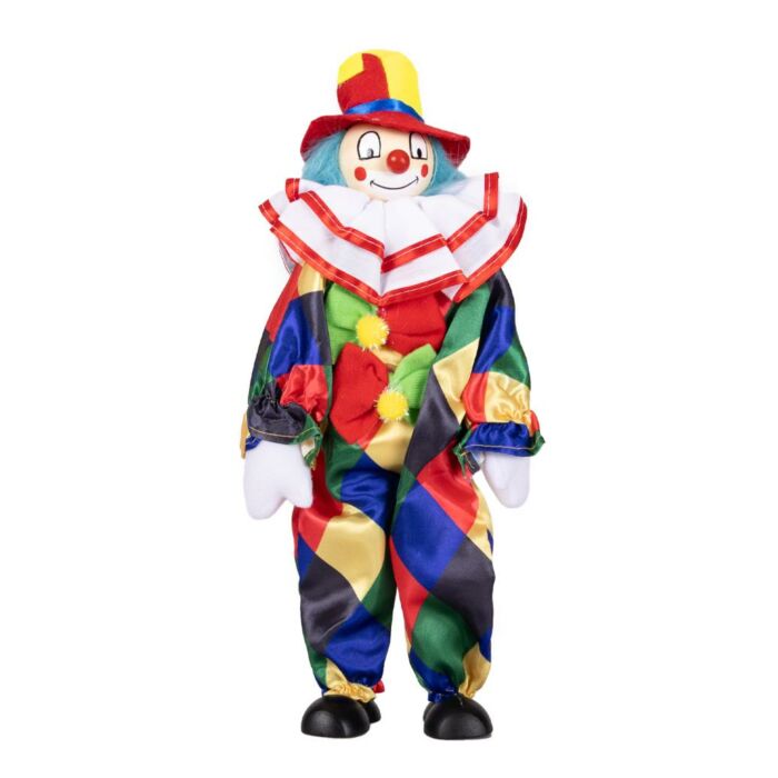 Clownpuppe mit Hut blau 30 cm 