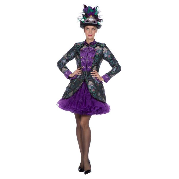 Luxuriöser Jacquard-Mantel grün/lila Größe 52