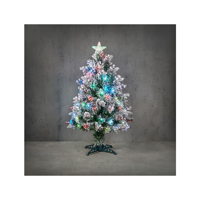 Baum Atlanta 50 LED-Lichtfaser grün multi 90 cm - Luca Lighting