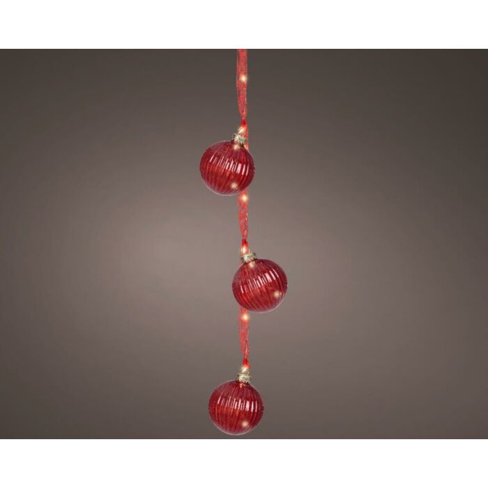 Micro-LED-Bündel rot rund steady 15 LED warmweiß 28 cm – Lumineo