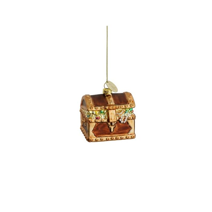 Ornament Schatztruhe Glas braun 7 cm - Luville Ornament Schatztruhe Glas braun 7 cm - Luville