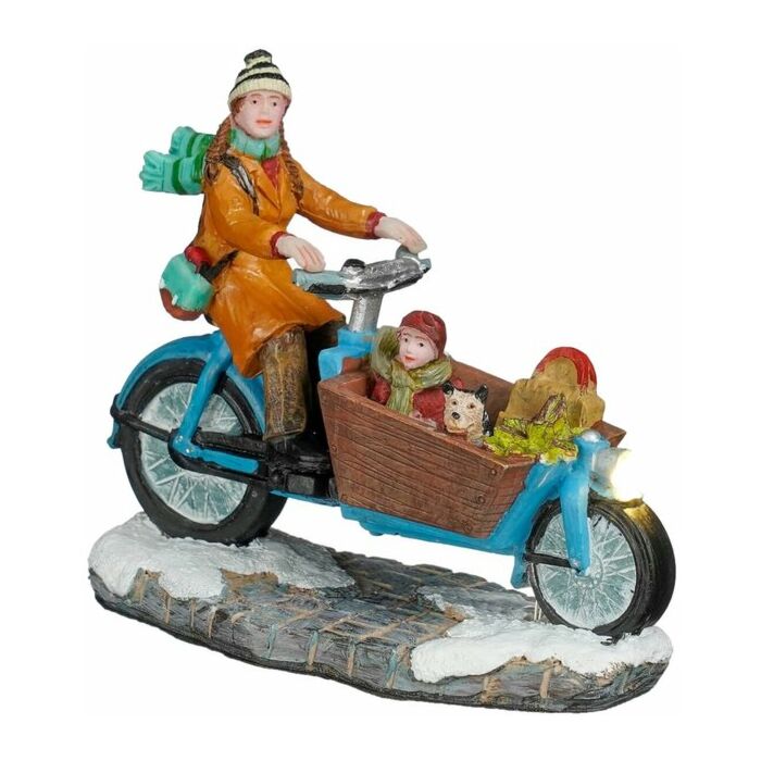 Mom on her cargo bike battery operated 9,5 cm - Luville Mom on her cargo bike battery operated 9,5 cm - Luville