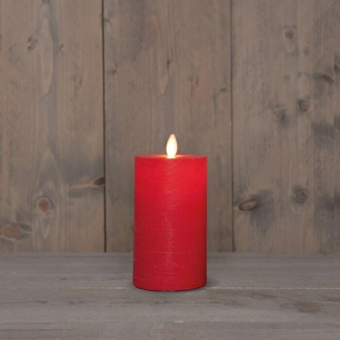 Stumpenkerze rustikal Wachs LED wiederaufladbar rot 12,5 x 7,5 cm – Anna's Collection Stumpenkerze rustikal Wachs LED wiederaufladbar rot 12,5 x 7,5 cm – Anna's Collection