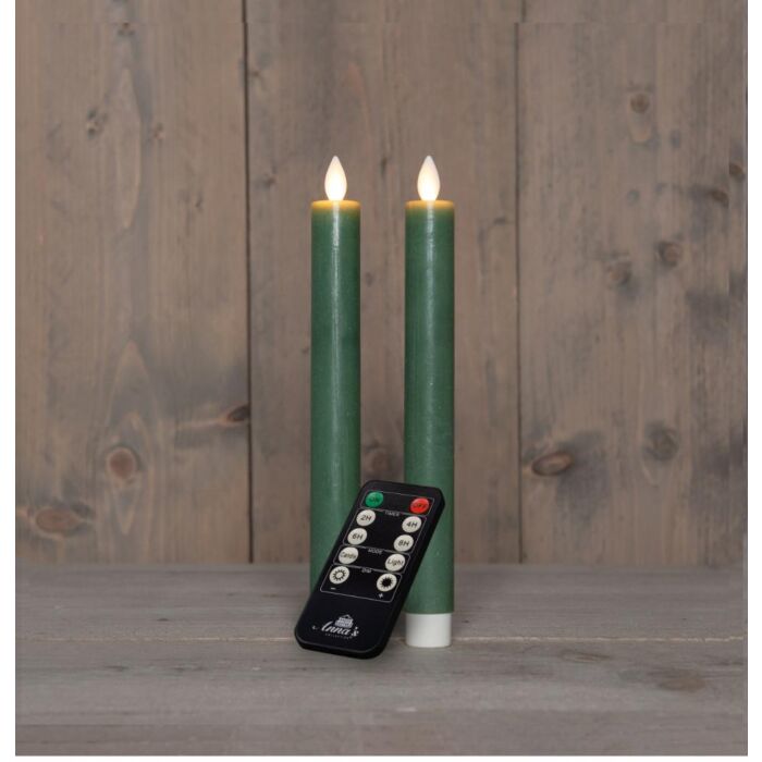 Tafelkerze rustikal Wachs LED wiederaufladbar jadegrün 23 cm 2er-Set – Anna's Collection Tafelkerze rustikal Wachs LED wiederaufladbar jadegrün 23 cm 2er-Set – Anna's Collection