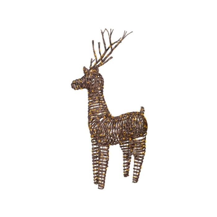 Micro LED Rentier Korbgeflecht 360 LED klassisch warm 104 cm – Lumineo