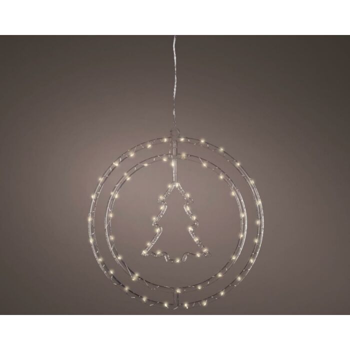 Micro-LED-Rahmenleuchte Acrylbaum 63 LED, Ø 32 cm – Lumineo