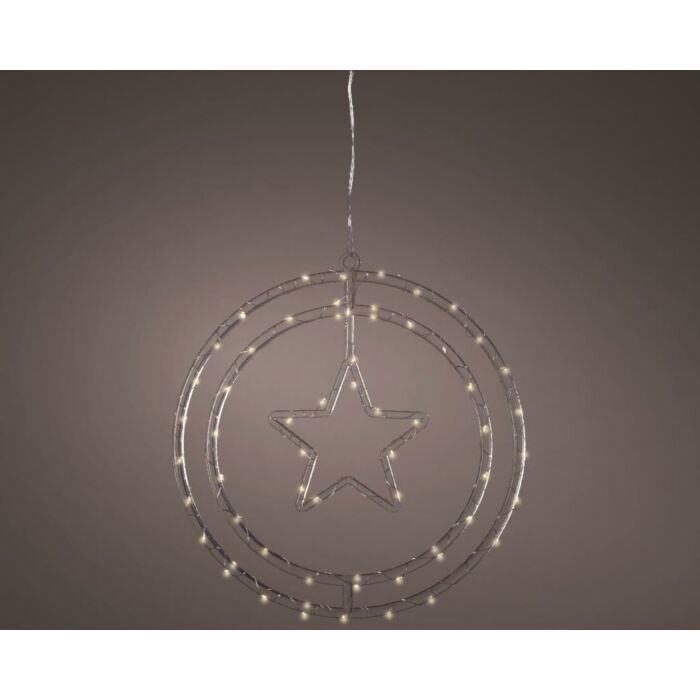 Micro-LED-Rahmenleuchte Acrylstern 60 LED, Ø 32 cm – Lumineo