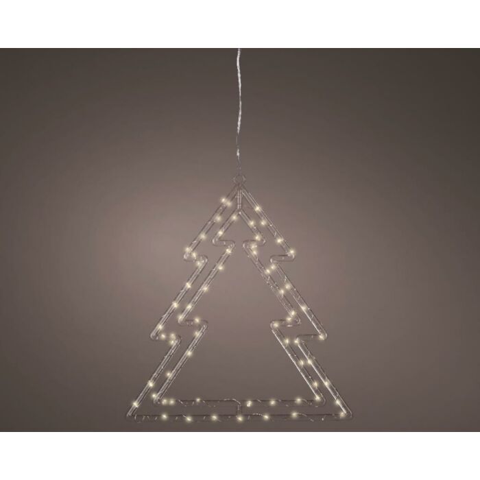 Micro-LED-Rahmenleuchte Acrylweihnachtsbaum 65 LED, warmweiß, 35 cm – Lumineo