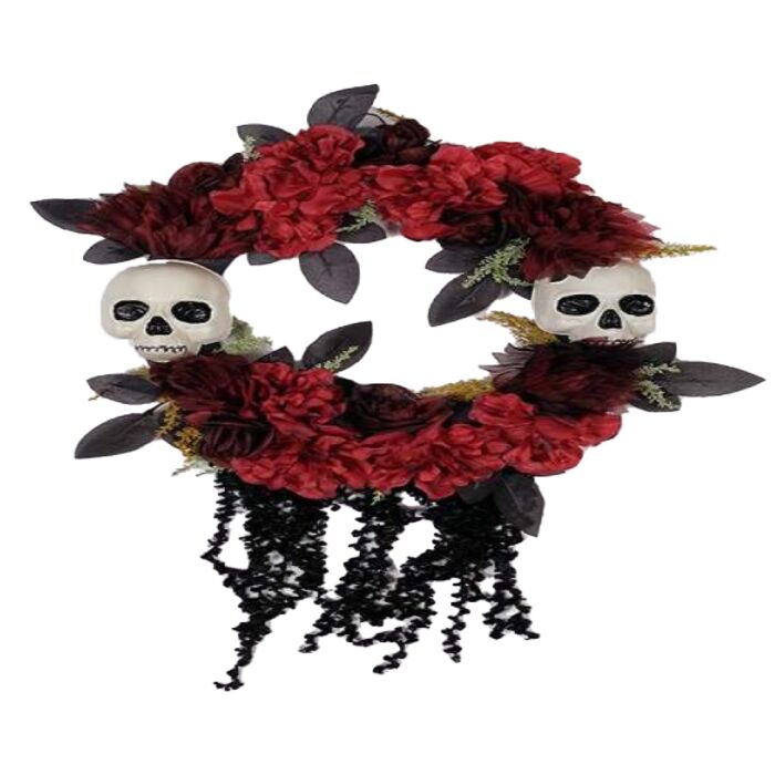 Halloween Kranz LaCatrina schwarz/rot Halloween Kranz LaCatrina schwarz/rot