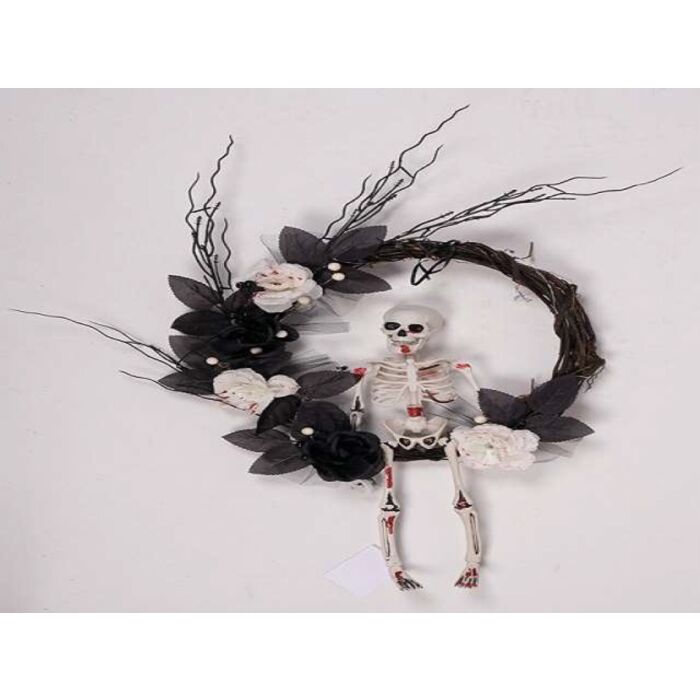 Halloween Türkranz-Skelett-Blume Halloween Türkranz-Skelett-Blume