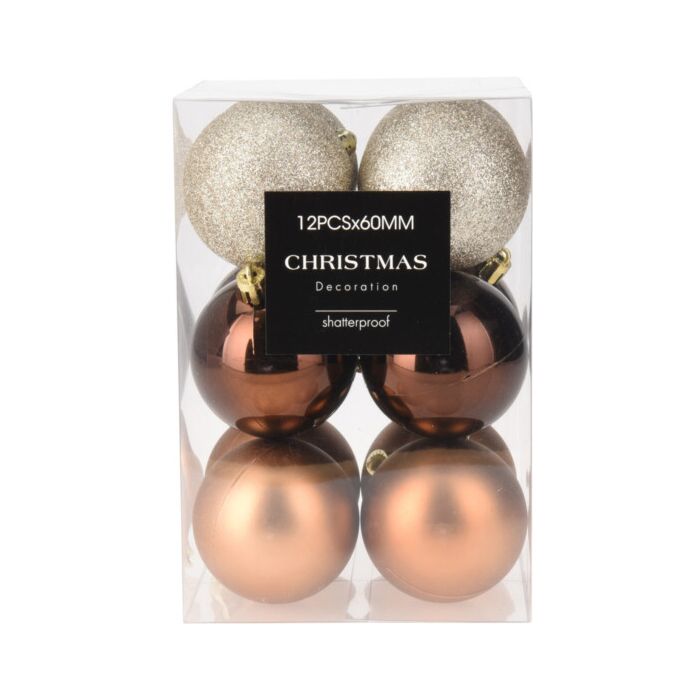 Weihnachtskugeln bernstein Ø 6 cm 12er Set
