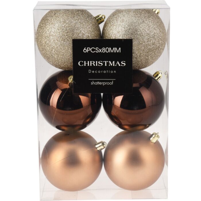 Weihnachtskugeln bernstein Ø 8 cm 6er Set