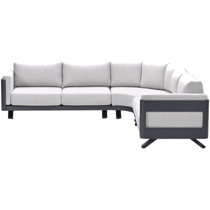 Lounge Eckset Realdo Carbon Black Valley Sand 3 teilig – Garden Impressions