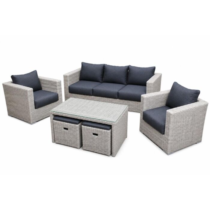 Lounge-Set Houston Misty Grey 6-teilig