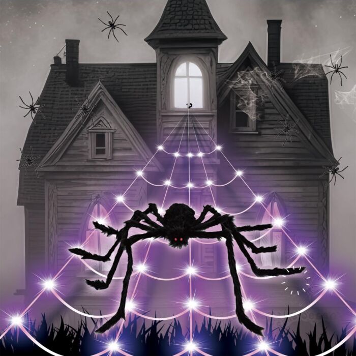 LED Spinnennetz mit Spinne 5 Meter LED Spinnennetz mit Spinne 5 Meter
