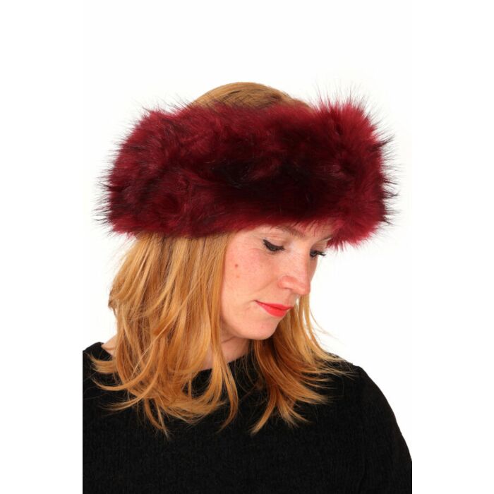 Haarband burgundy bont
