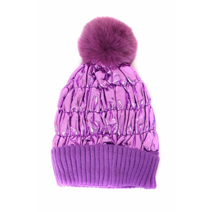 Skimütze metallic purple