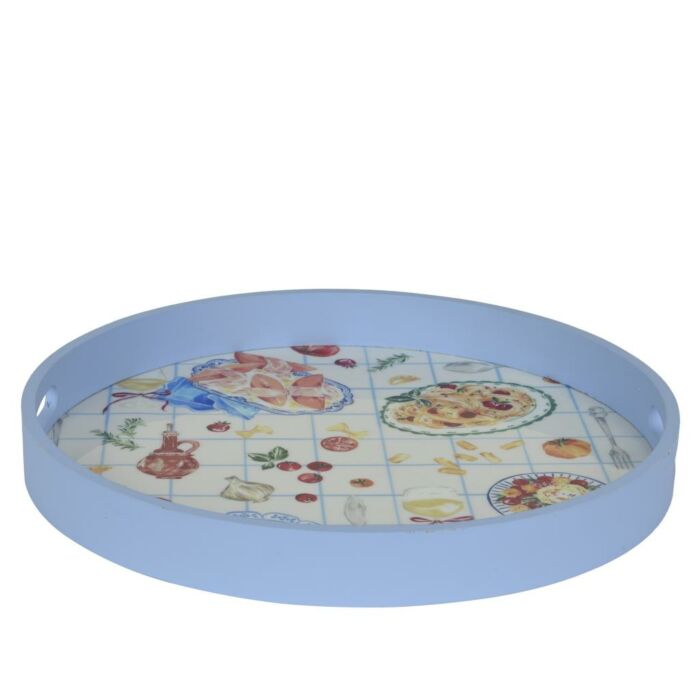 Tablett Italienisch blau Ø 35 cm 