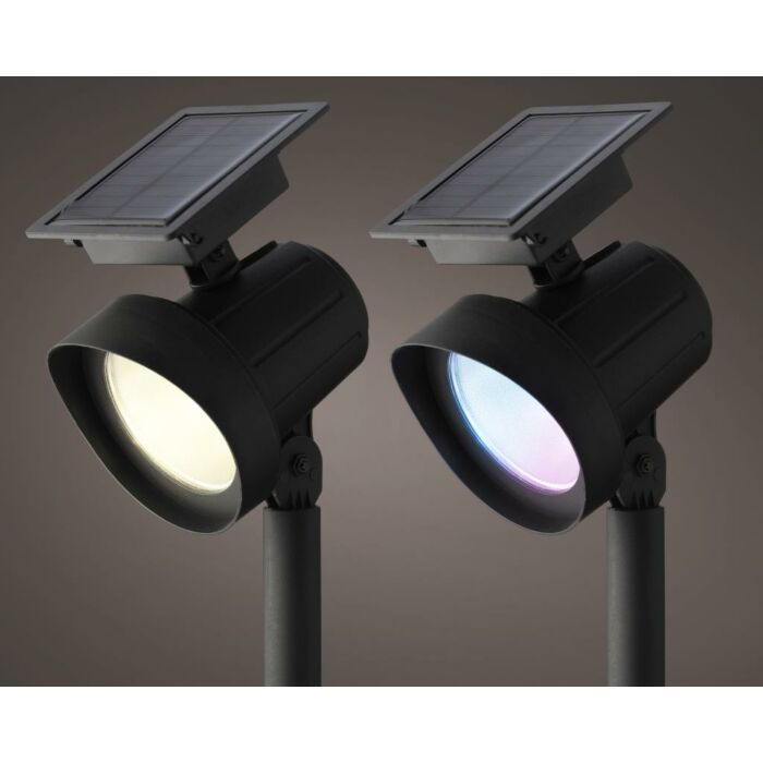 Solarbeleuchtung Spotlight Kunststoff 8 Funktionen Farbwechsel-Effekt