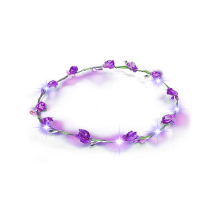 Haarband Blumen LED lila